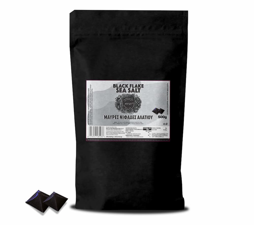 Μαύρες Νιφάδες Θαλασσινού Αλατιού με Ενεργό Άνθρακα - 500g