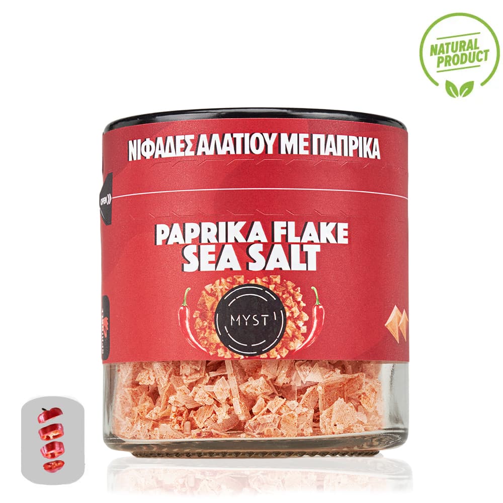 Rote pyramidenförmige Meersalzflocken (Paprika)