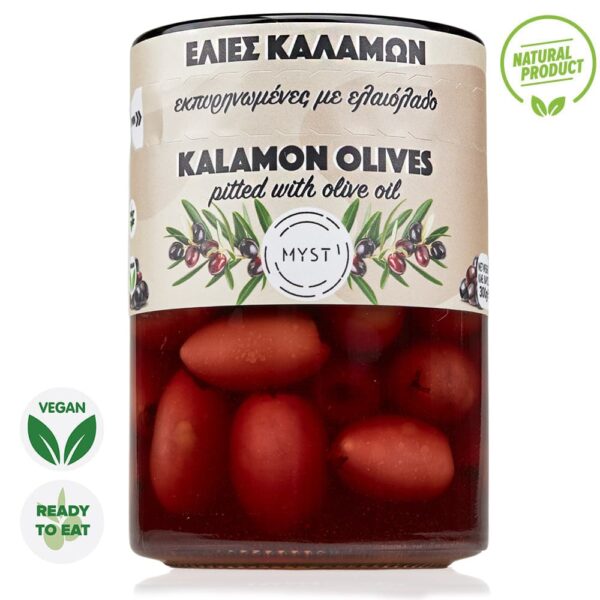 Ελιές Καλαμών Εκπυρηνωμένες με Ελαιόλαδο & Βότανα